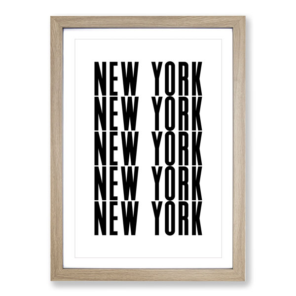 East Urban Home New York New York Picture Frame Typography Wayfair